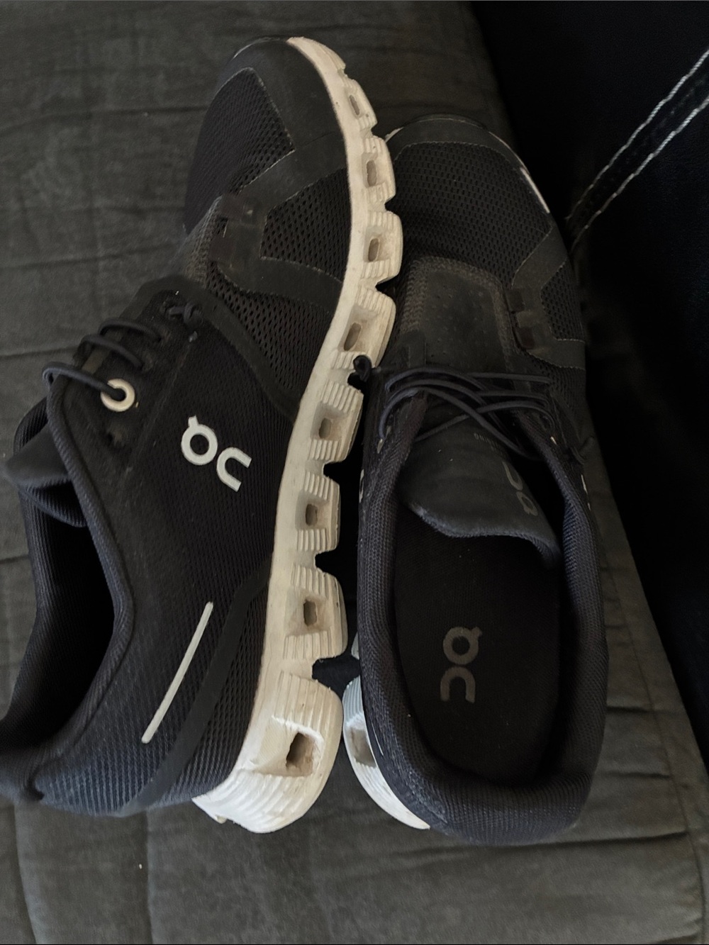On Cloud Sneakers - Black/White. Womens size 7.5